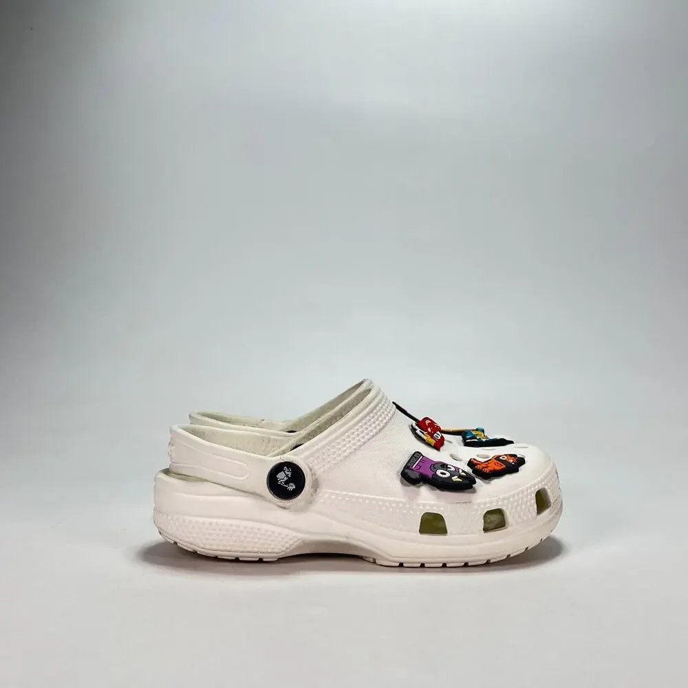 Crocs Classic Clog White Jibbitz Charms Comfort Slip On Shoes 206991 Kids Sz 12